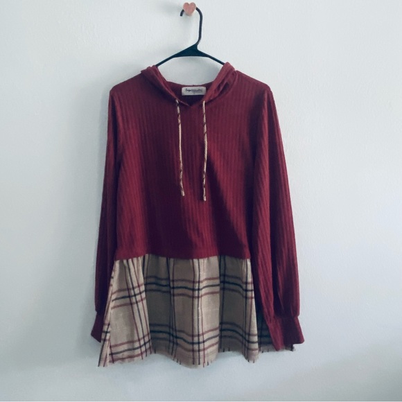 Impressions Tops - Impressions plaid hoodie sweatshirt